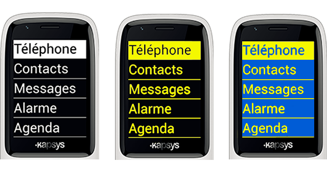 Téléphone malvoyant - Kapsys Minivision - écran - Bazile Telecom